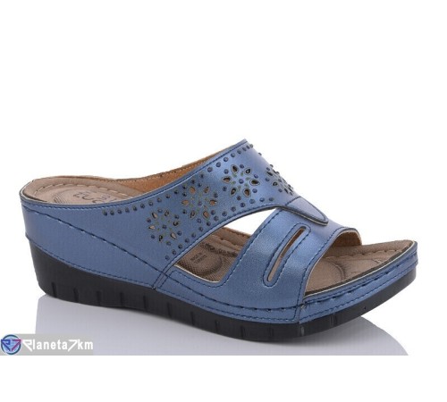 Шлепки жіночі на літо (6 пар р.36-40) синій  "Fuggo"