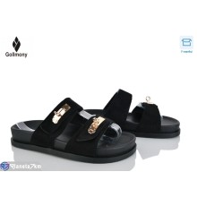 Шлепки жіночі на літо (8 пар р.36-41) чорний  "Gollmony"