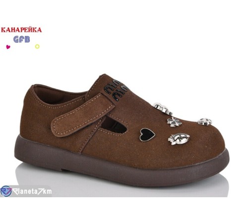 Дитячі туфлі на весну/осінь (8 пар р.28-33) коричневий  "GFB-Канарейка"