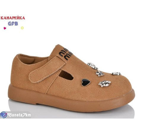 Дитячі туфлі на весну/осінь (8 пар р.28-33) коричневий  "GFB-Канарейка"