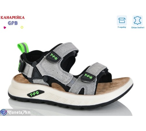 Сандалі дитячі на весну/осінь (8 пар р.27-32) сірий  "GFB-Канарейка"