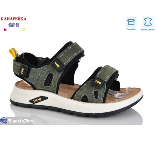 Сандалі дитячі на весну/осінь (8 пар р.32-37) зелений  "GFB-Канарейка"