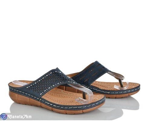 Шлепки жіночі на літо (8 пар р.36-41) синій  "LAIFA"