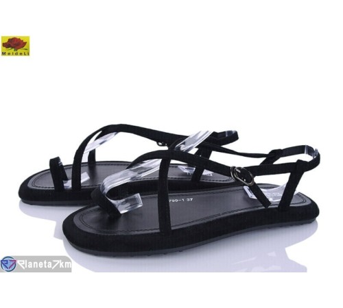 Босоніжки жіночі на літо (8 пар р.36-41) чорний  "Mei De Li"