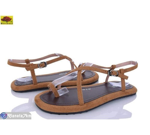 Босоніжки жіночі на літо (8 пар р.36-41) camel  "Mei De Li"