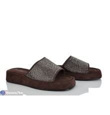 Шлепки жіночі на літо (8 пар р.36-41) коричневий  "LOREDANA"