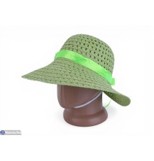Капелюх жіночий на літо (5 шт. р.сетка 58) зелений  "CAROLLA"