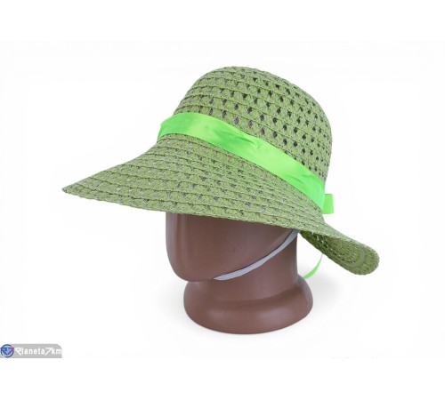Капелюх жіночий на літо (5 шт. р.сетка 58) зелений  "CAROLLA"