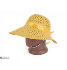Капелюх жіночий на літо (5 шт. р.сетка 58) жовтий  "CAROLLA"