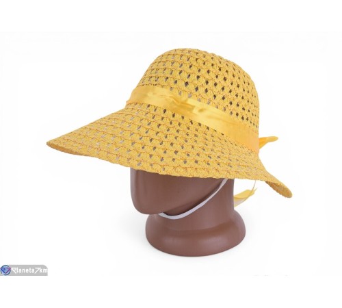 Капелюх жіночий на літо (5 шт. р.сетка 58) жовтий  "CAROLLA"