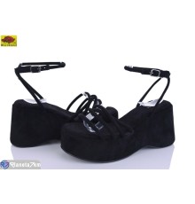 Дитячі босоніжки на літо (8 пар р.36-41) чорний  "Mei De Li"