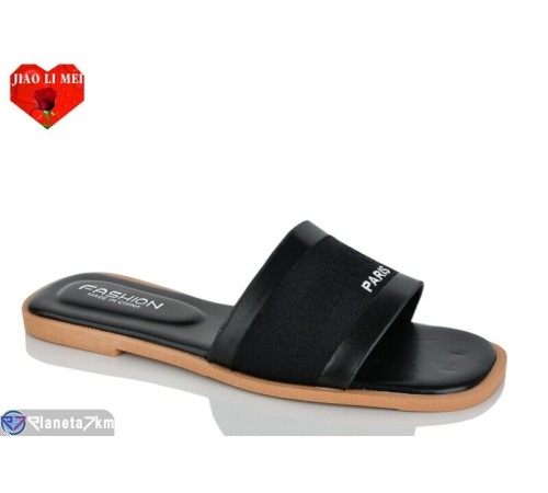 Шлепки жіночі на літо (8 пар р.36-41) чорний  "Jiao Li Mei"