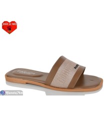 Шлепки жіночі на літо (8 пар р.36-41) коричневий  "Jiao Li Mei"