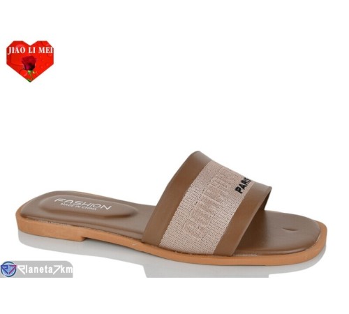 Шлепки жіночі на літо (8 пар р.36-41) коричневий  "Jiao Li Mei"