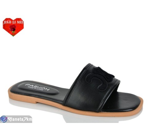 Шлепки жіночі на літо (8 пар р.36-41) чорний  "Jiao Li Mei"