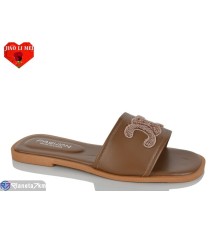 Шлепки жіночі на літо (8 пар р.36-41) коричневий  "Jiao Li Mei"