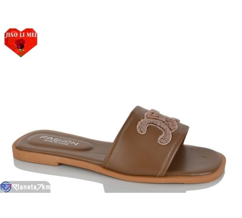 Шлепки жіночі на літо (8 пар р.36-41) коричневий  "Jiao Li Mei"