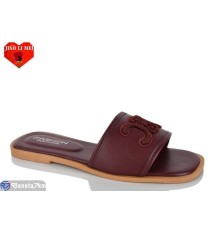 Шлепки жіночі на літо (8 пар р.36-41) бордовий  "Jiao Li Mei"