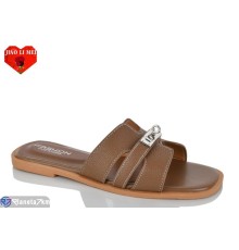 Шлепки жіночі на літо (8 пар р.36-41) коричневий  "Jiao Li Mei"