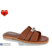 Шлепки жіночі на літо (8 пар р.36-41) коричневий  "Jiao Li Mei"