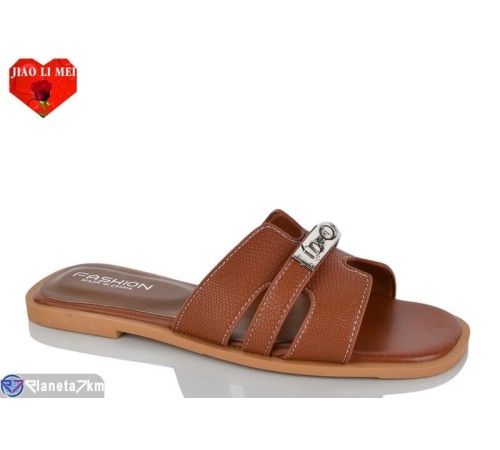 Шлепки жіночі на літо (8 пар р.36-41) коричневий  "Jiao Li Mei"