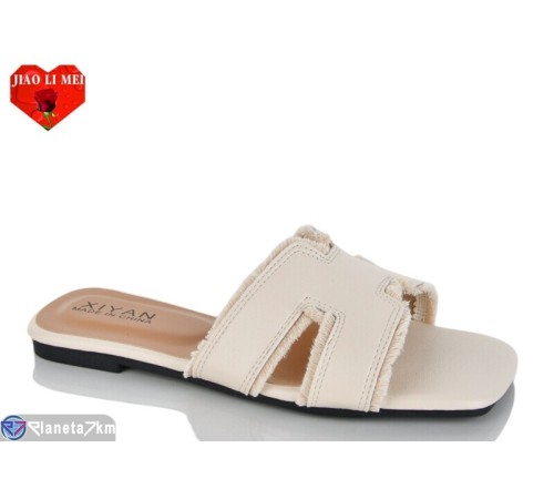 Шлепки жіночі на літо (8 пар р.36-41) бежевий  "Jiao Li Mei"