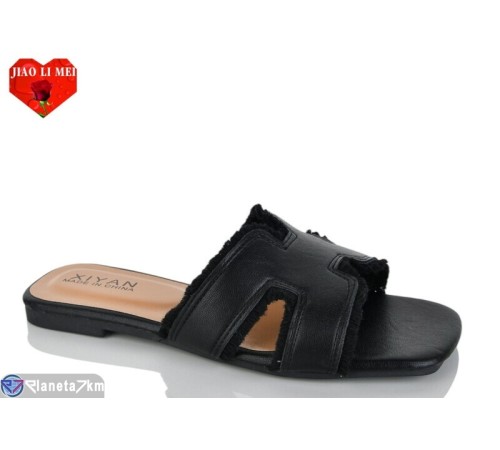 Шлепки жіночі на літо (8 пар р.36-41) чорний  "Jiao Li Mei"