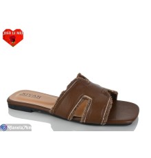 Шлепки жіночі на літо (8 пар р.36-41) коричневий  "Jiao Li Mei"