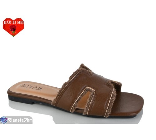 Шлепки жіночі на літо (8 пар р.36-41) коричневий  "Jiao Li Mei"