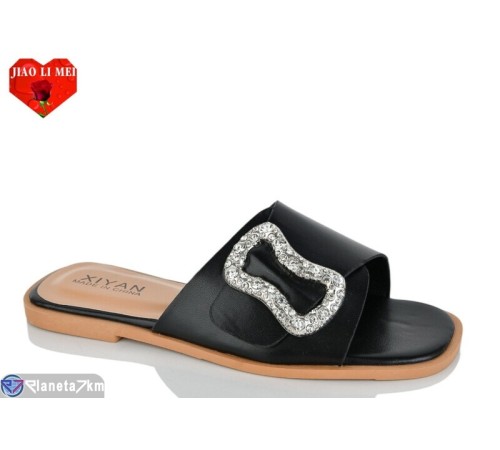 Шлепки жіночі на літо (8 пар р.36-41) чорний  "Jiao Li Mei"