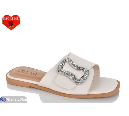 Шлепки жіночі на літо (8 пар р.36-41) білий  "Jiao Li Mei"