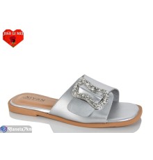 Шлепки жіночі на літо (8 пар р.36-41) срібний  "Jiao Li Mei"