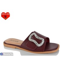 Шлепки жіночі на літо (8 пар р.36-41) бордовий  "Jiao Li Mei"