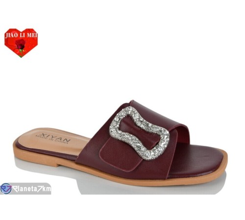 Шлепки жіночі на літо (8 пар р.36-41) бордовий  "Jiao Li Mei"