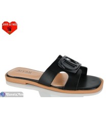 Шлепки жіночі на літо (8 пар р.36-41) чорний  "Jiao Li Mei"