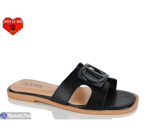 Шлепки жіночі на літо (8 пар р.36-41) чорний  "Jiao Li Mei"