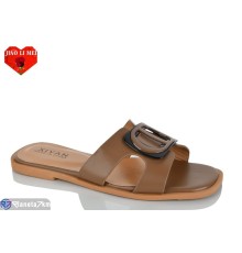 Шлепки жіночі на літо (8 пар р.36-41) коричневий  "Jiao Li Mei"