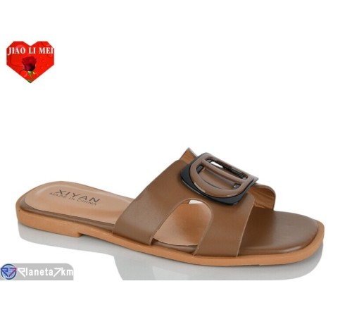 Шлепки жіночі на літо (8 пар р.36-41) коричневий  "Jiao Li Mei"