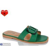 Шлепки жіночі на літо (8 пар р.36-41) зелений  "Jiao Li Mei"