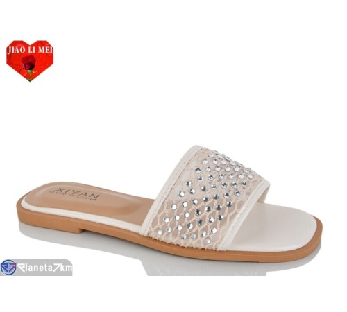 Шлепки жіночі на літо (8 пар р.36-41) бежевий  "Jiao Li Mei"