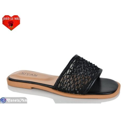 Шлепки жіночі на літо (8 пар р.36-41) чорний  "Jiao Li Mei"
