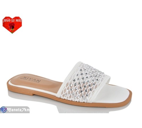 Шлепки жіночі на літо (8 пар р.36-41) білий  "Jiao Li Mei"