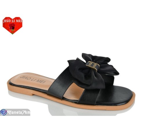 Шлепки жіночі на літо (8 пар р.36-41) чорний  "Jiao Li Mei"