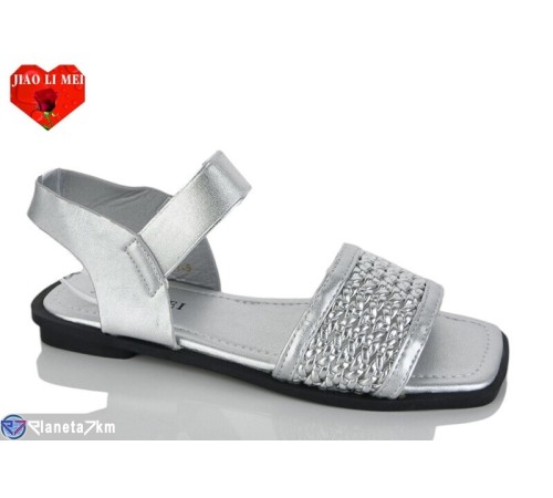 Босоніжки жіночі на літо (8 пар р.36-41) срібний  "Jiao Li Mei"