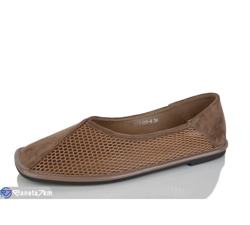 Балетки жіночі на літо (8 пар р.36-41) коричневий  "Lilin"