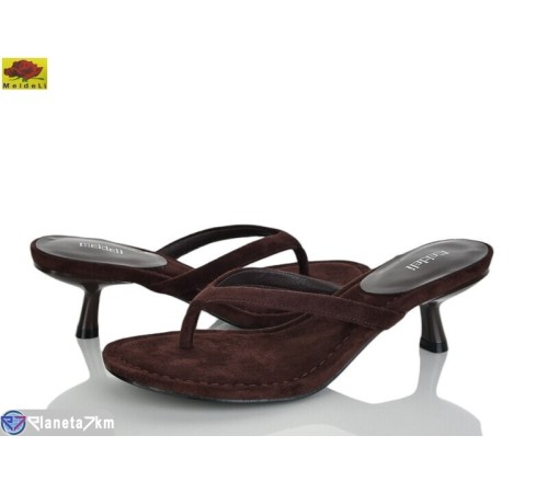 Шлепки жіночі на літо (6 пар р.36-40) коричневий  "Mei De Li"