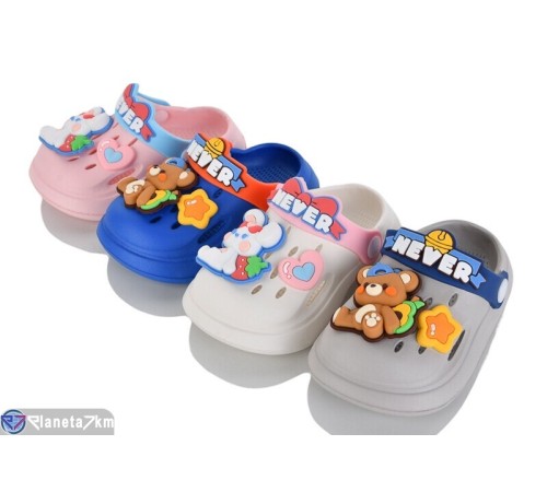 Шлепки дитячі на літо (12 пар р.18-23) мікс  "MILLY"