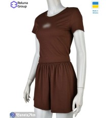 Жіночий костюм на літо (4 шт. р.сетка 42-48) коричневий  "Raluka"