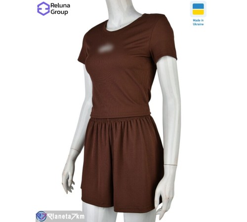 Жіночий костюм на літо (4 шт. р.сетка 42-48) коричневий  "Raluka"