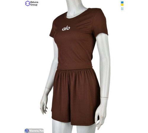 Жіночий костюм на літо (4 шт. р.сетка 42-48) коричневий  "Raluka"